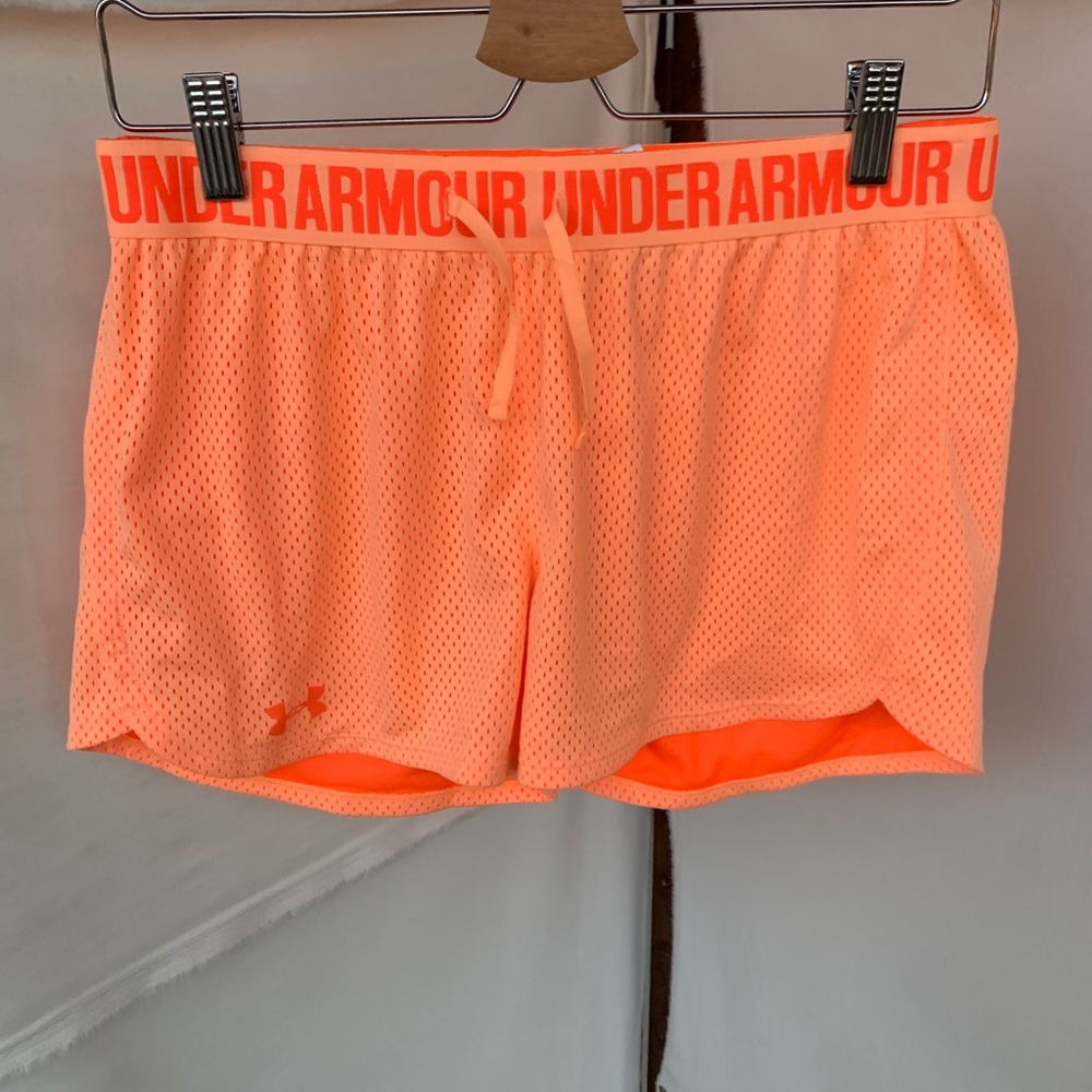 Orange running shorts